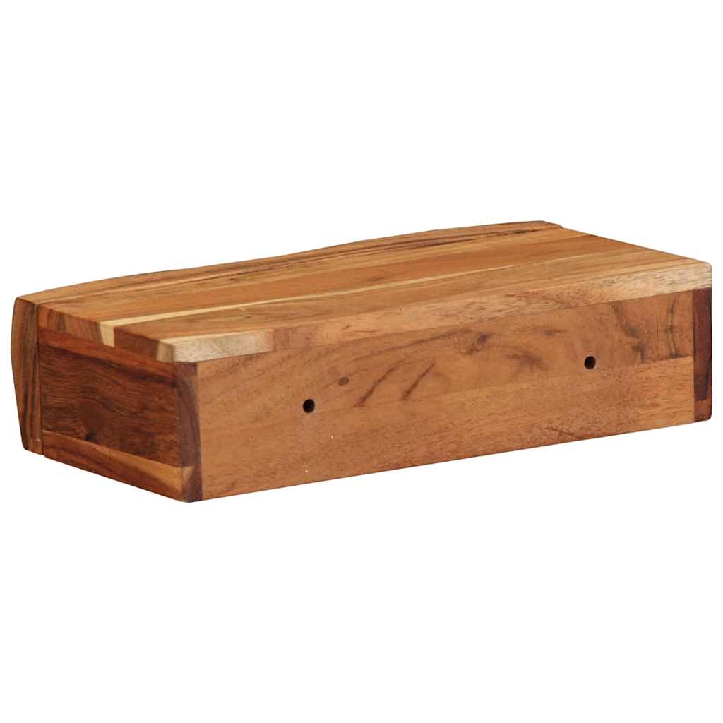Mensole Da Parete 2 Pz In Legno Massello Di Acacia
