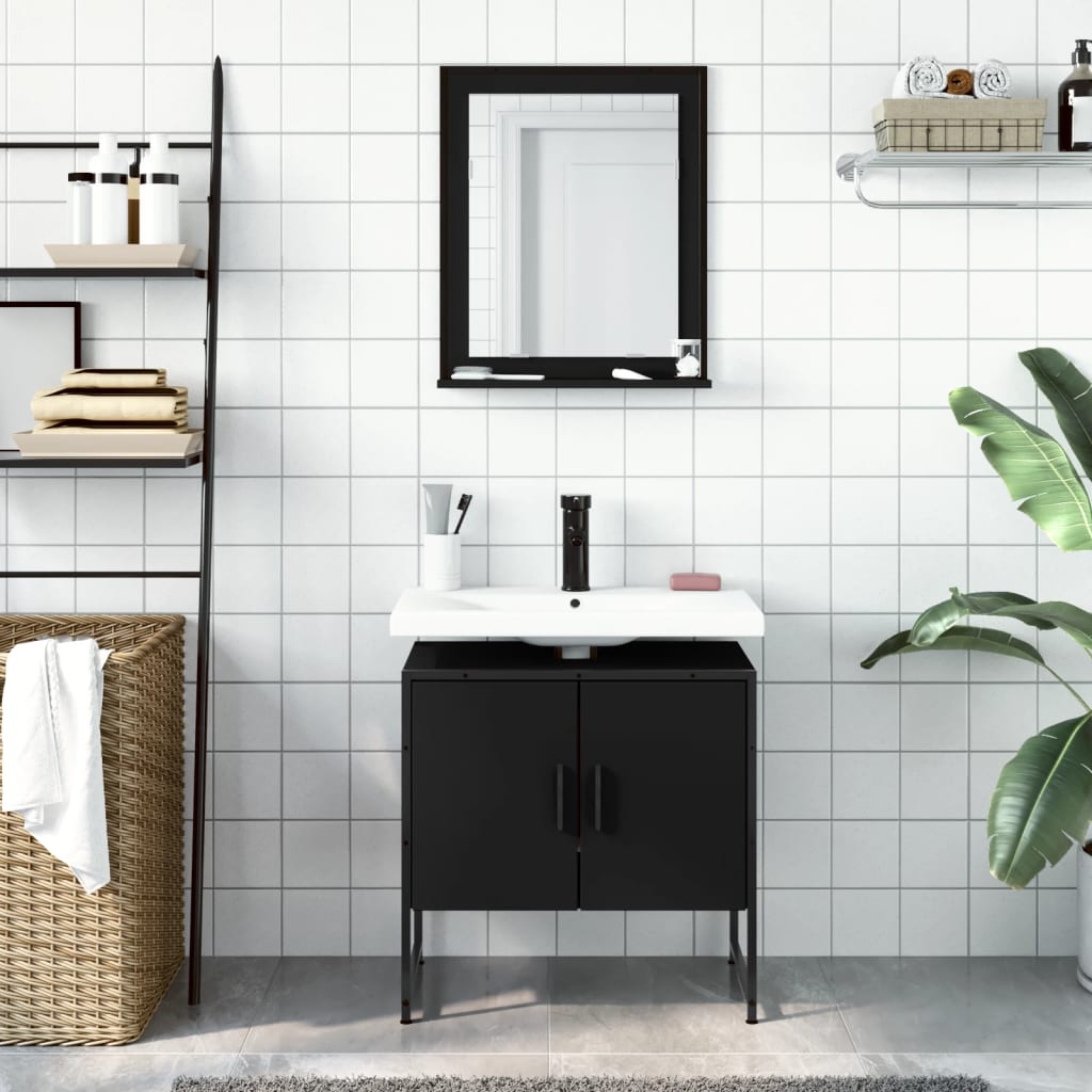 Set Mobili Da Bagno 2 Pz In Legno Multistrato