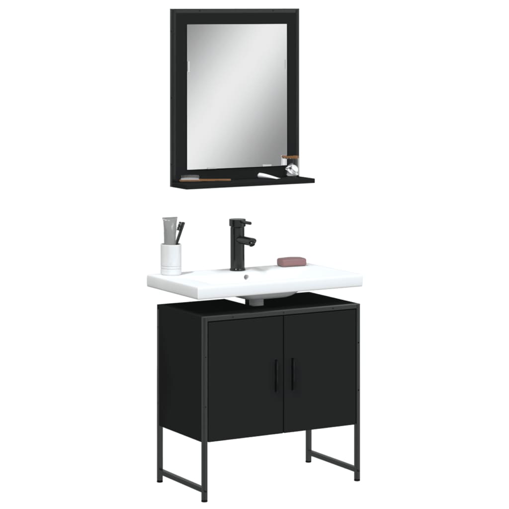 Set Mobili Da Bagno 2 Pz In Legno Multistrato