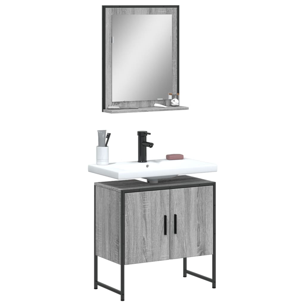 Set Mobili Da Bagno 2 Pz In Legno Multistrato
