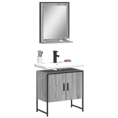Set Mobili Da Bagno 2 Pz In Legno Multistrato
