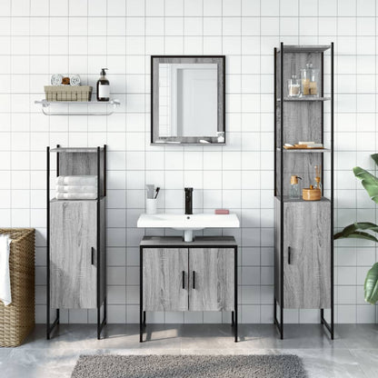 Set Mobili Da Bagno 4 Pz In Legno Multistrato