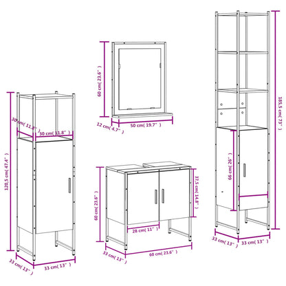 Set Mobili Da Bagno 4 Pz In Legno Multistrato