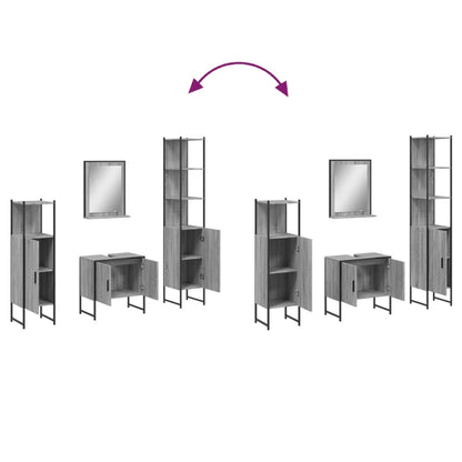Set Mobili Da Bagno 4 Pz In Legno Multistrato