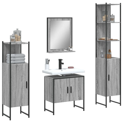 Set Mobili Da Bagno 4 Pz In Legno Multistrato