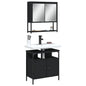 Set Mobili Da Bagno 2 Pz Nero In Legno Multistrato
