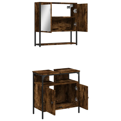 Set Mobili Da Bagno 2 Pz In Legno Multistrato