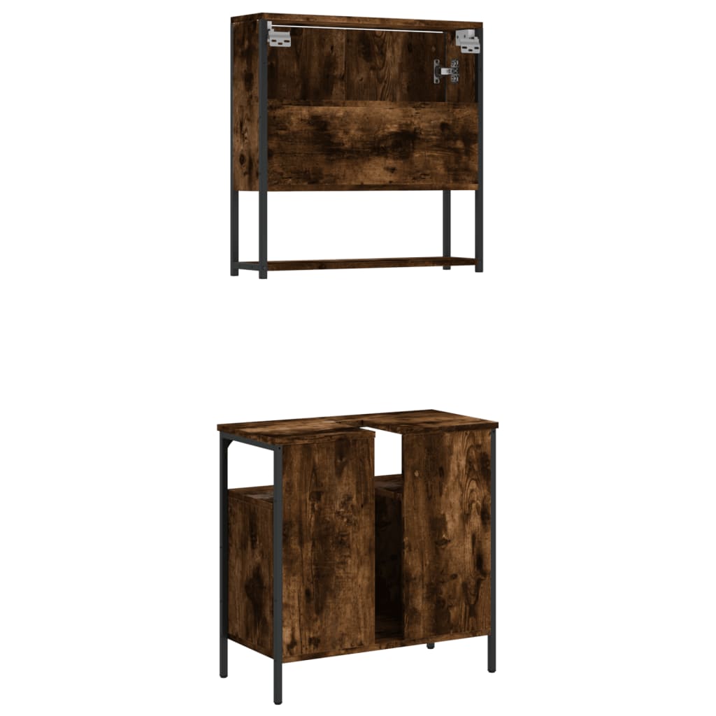 Set Mobili Da Bagno 2 Pz In Legno Multistrato