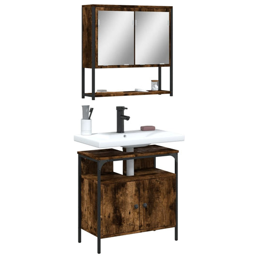 Set Mobili Da Bagno 2 Pz In Legno Multistrato