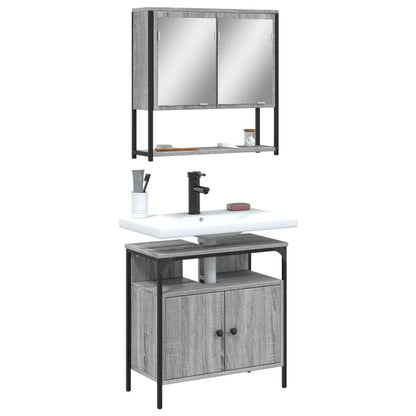 Set Mobili Da Bagno 2 Pz In Legno Multistrato