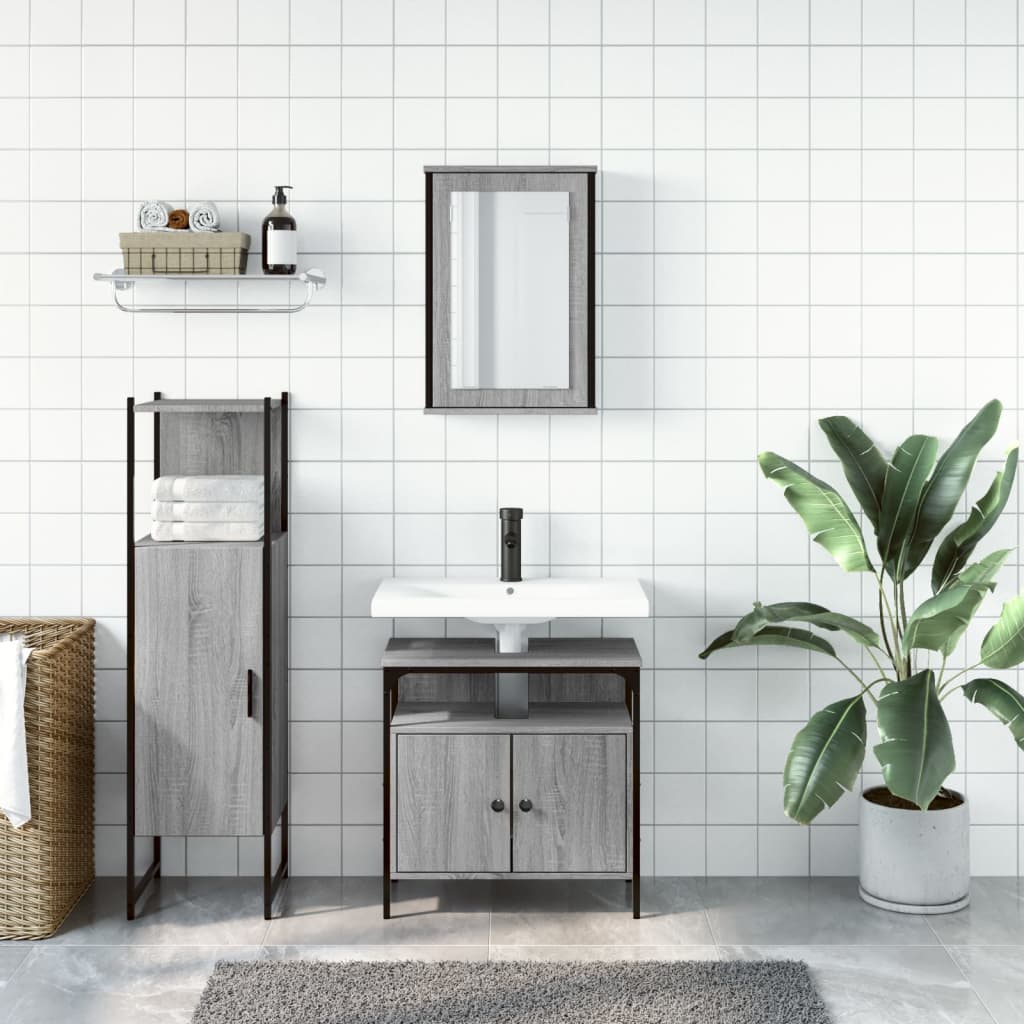 Set Mobili Da Bagno 3 Pz In Legno Multistrato