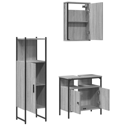 Set Mobili Da Bagno 3 Pz In Legno Multistrato