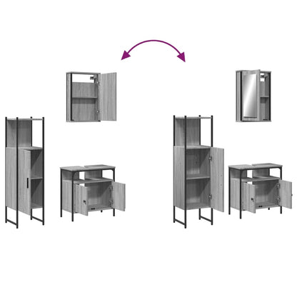 Set Mobili Da Bagno 3 Pz In Legno Multistrato