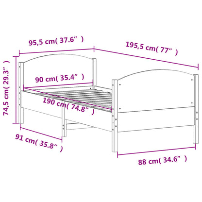 Letto Senza Materasso In Legno Massello Di Pino