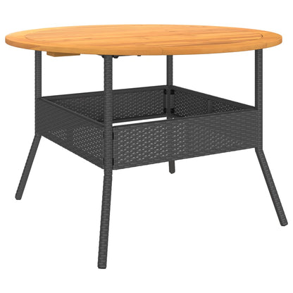 Tavolo Giardino Piano Legno Acacia Ø110X71 Cm Polyrattan