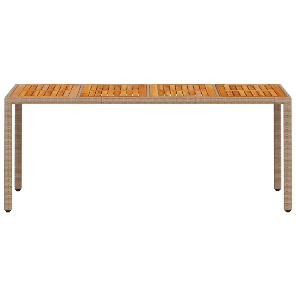 Tavolo Da Giardino 190X90X75Cm Polyrattan Legno Di Acacia