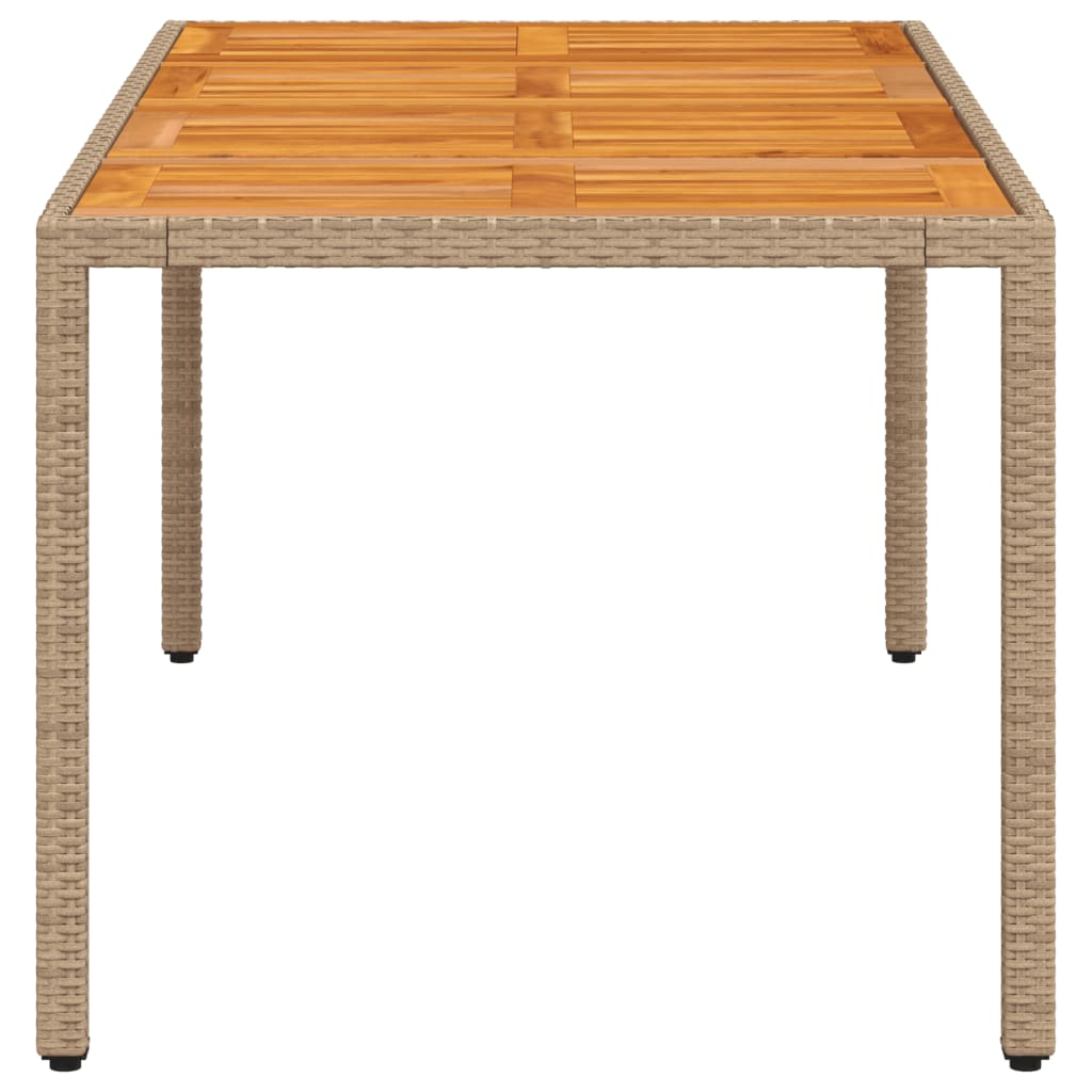 Tavolo Da Giardino 190X90X75Cm Polyrattan Legno Di Acacia