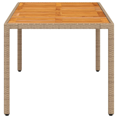 Tavolo Da Giardino 190X90X75Cm Polyrattan Legno Di Acacia