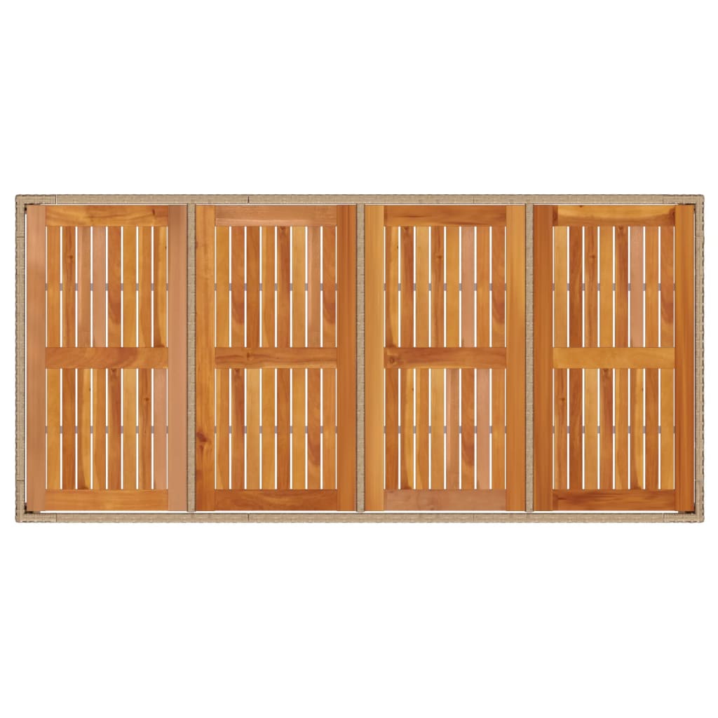 Tavolo Da Giardino 190X90X75Cm Polyrattan Legno Di Acacia