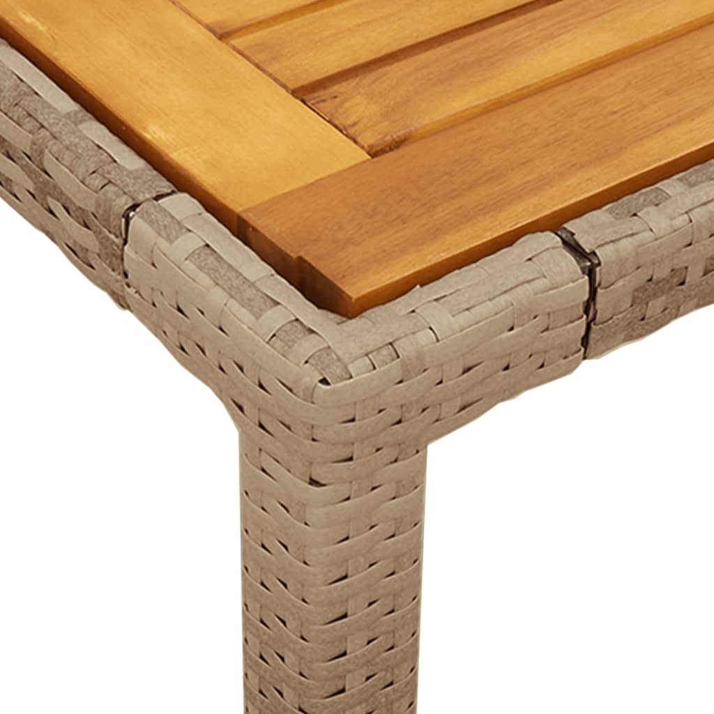 Tavolo Da Giardino 190X90X75Cm Polyrattan Legno Di Acacia