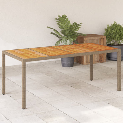 Tavolo Da Giardino 190X90X75Cm Polyrattan Legno Di Acacia
