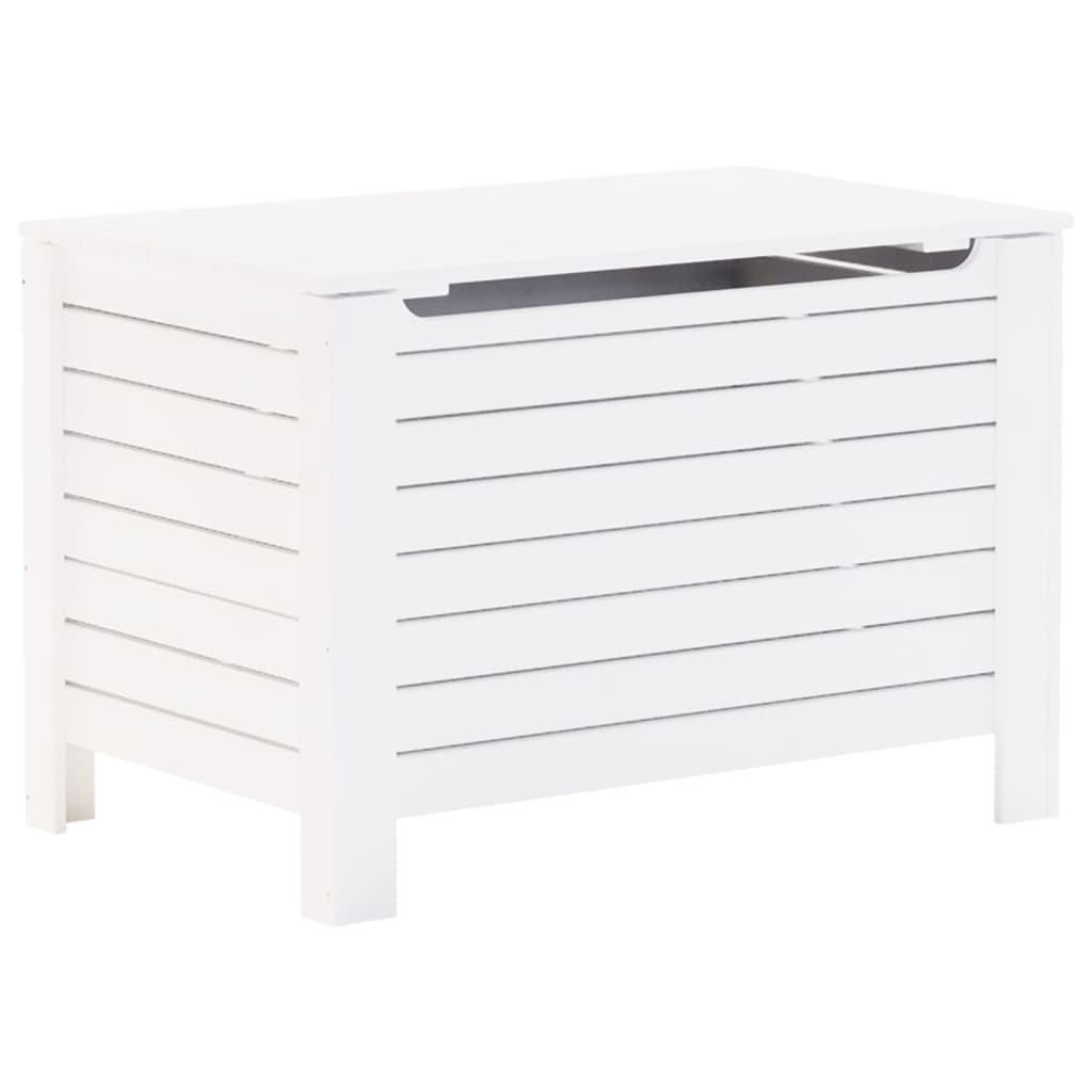 Contenitore Con Coperchio Rana 100X49X54Cm Massello Pino Bianco