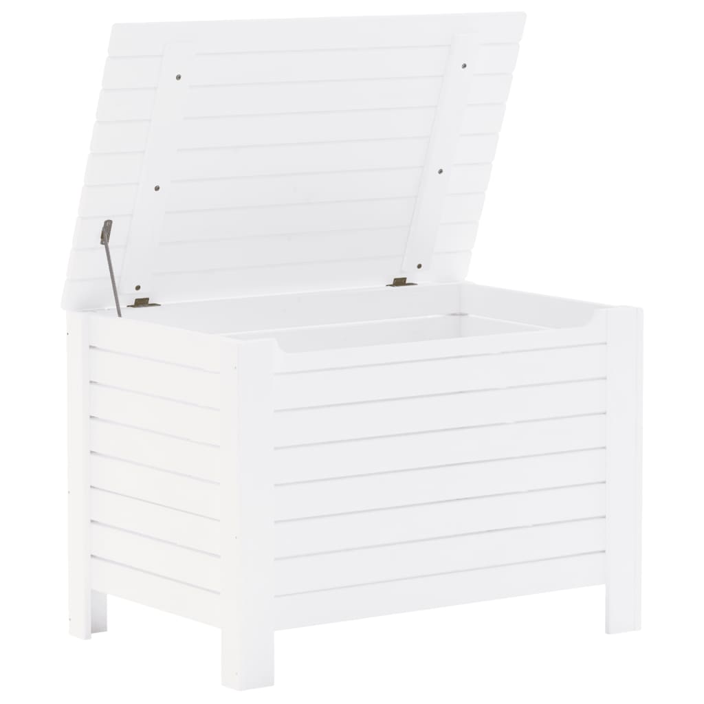 Contenitore Con Coperchio Rana 100X49X54Cm Massello Pino Bianco