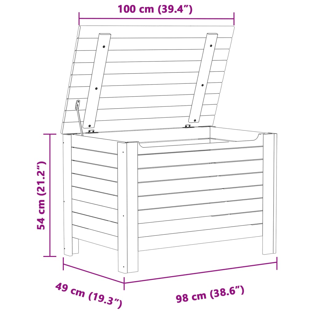 Contenitore Con Coperchio Rana 100X49X54Cm Massello Pino Bianco