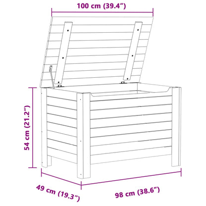 Contenitore Con Coperchio Rana 100X49X54Cm Massello Pino Bianco
