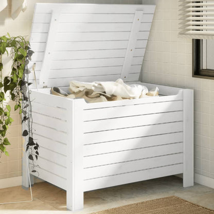 Contenitore Con Coperchio Rana 100X49X54Cm Massello Pino Bianco