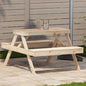 Tavolo Da Picnic 105X134X75 Cm In Legno Massello Di Pino
