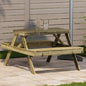 Tavolo Da Picnic 105X134X75 Cm In Legno Massello Di Pino