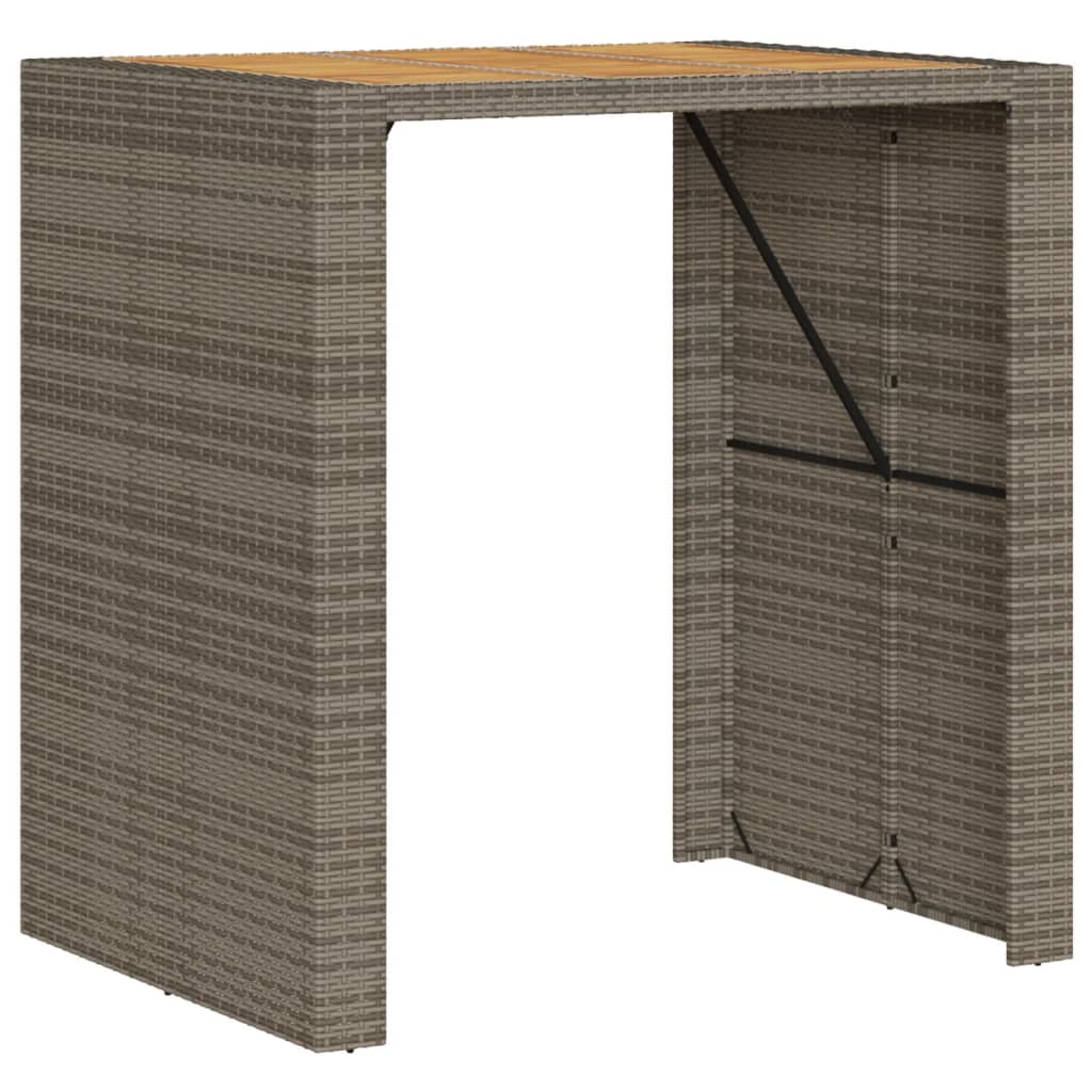Tavolo Bar Da Giardino Piano In Acacia Polyrattan
