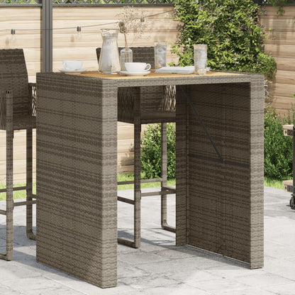 Tavolo Bar Da Giardino Piano In Acacia Polyrattan