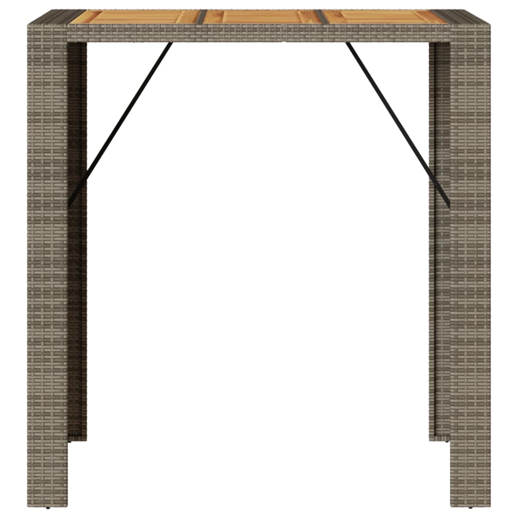 Tavolo Bar Da Giardino Piano In Acacia Polyrattan