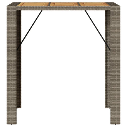 Tavolo Bar Da Giardino Piano In Acacia Polyrattan