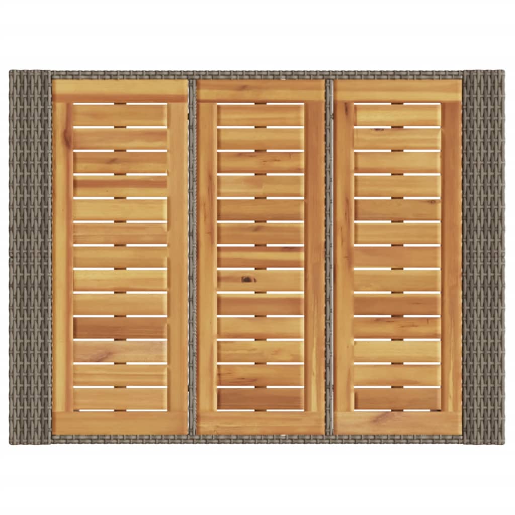 Tavolo Bar Da Giardino Piano In Acacia Polyrattan