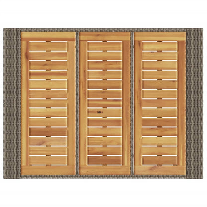 Tavolo Bar Da Giardino Piano In Acacia Polyrattan
