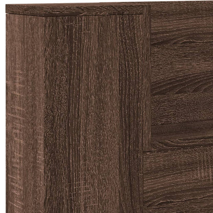 Testiera Con Contenitore A Led Rovere Marrone 220X16,5X103,5 Cm