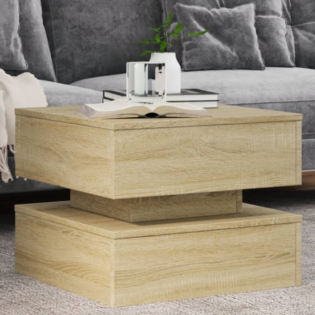 Tavolino Da Salotto Con Luci Led 90X50X40 Cm