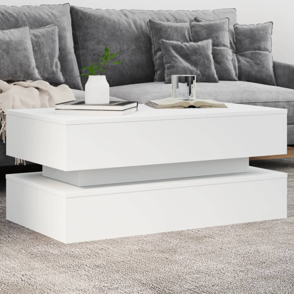 Tavolino Da Salotto Con Luci Led 90X50X40 Cm