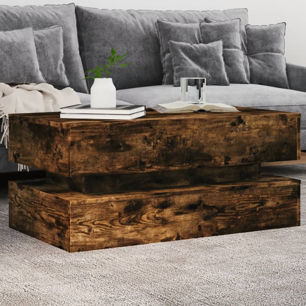 Tavolino Da Salotto Con Luci Led 90X50X40 Cm