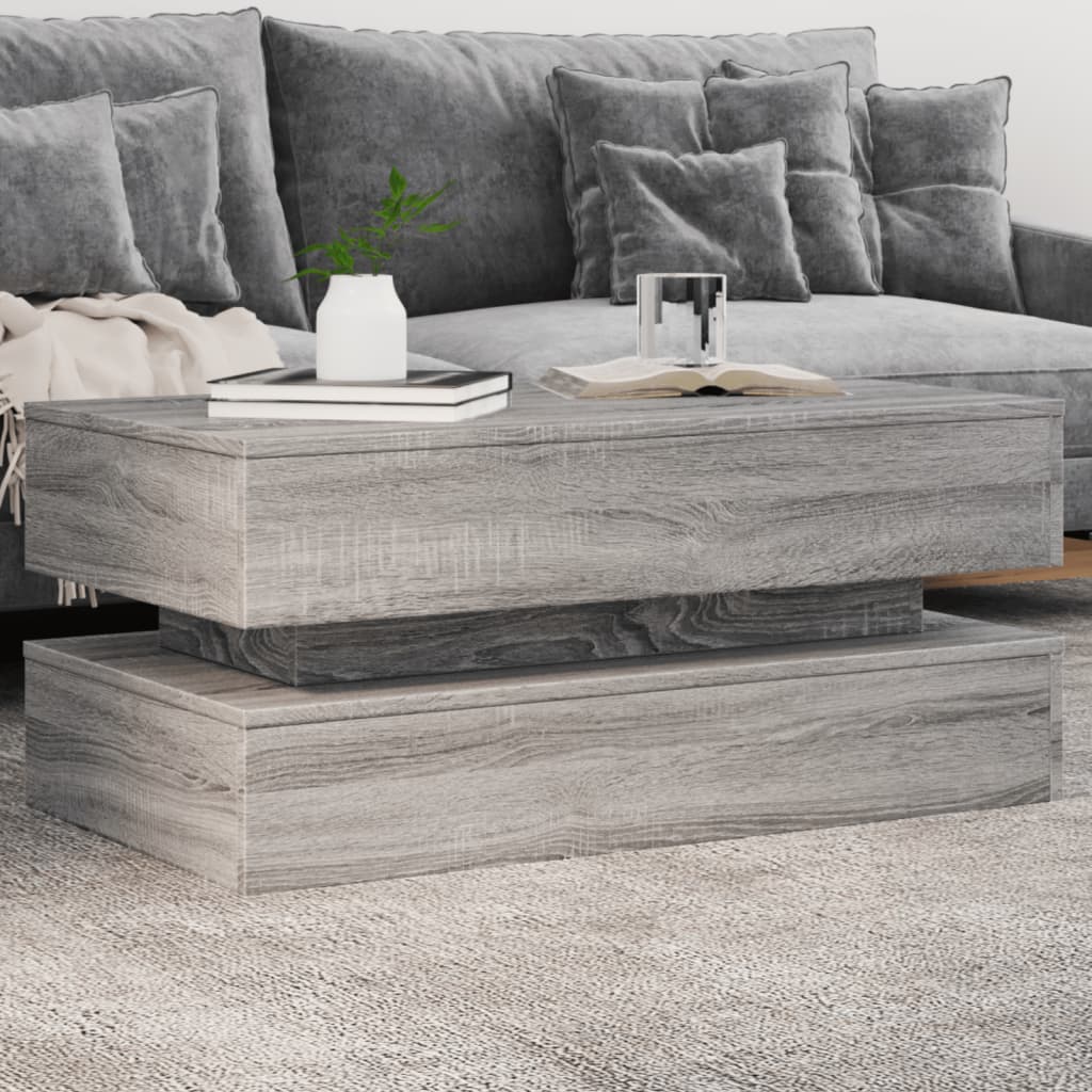 Tavolino Da Salotto Con Luci Led 90X50X40 Cm