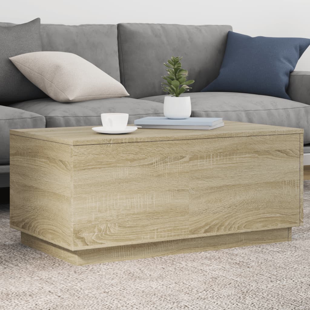 Tavolino Da Salotto Con Luci Led 90X50X40 Cm