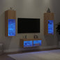 Mobili Tv A Muro 4Pz Con Luci Led