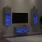 Mobili Tv A Muro 4Pz Con Luci Led