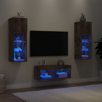 Mobili Tv A Muro 4Pz Con Luci Led