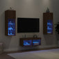 Mobili Tv A Muro 4Pz Con Luci Led