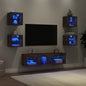 Mobili Tv A Muro Con Led 7Pz Legno Multistrato