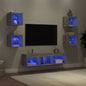 Mobili Tv A Muro Con Led 7Pz Legno Multistrato